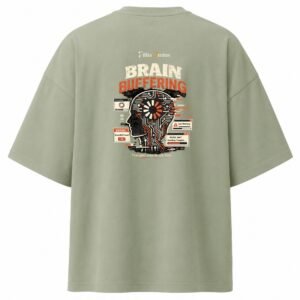 Filliaxmius Brain Buffering Oversized T-Shirt - Sage Green