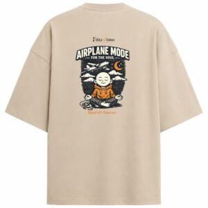 Filliaxmius Airplane Mode for the Soul Oversized T-Shirt - Beige