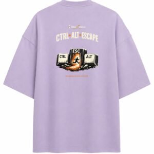 Filliaxmius Ctrl + Alt + Escape Oversized T-Shirt - Lavender
