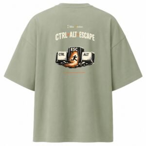 Filliaxmius Ctrl + Alt + Escape Oversized T-Shirt - Sage Green