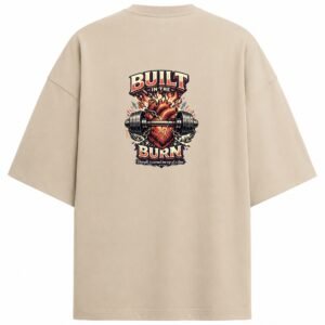 Filliaxmius Built in the Burn Oversized T-Shirt - Beige