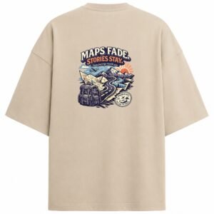 Filliaxmius Maps Fade. Stories Stay. Oversized T-Shirt - Beige