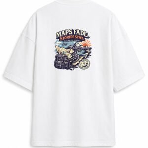 Filliaxmius Maps Fade. Stories Stay. Oversized T-Shirt - White