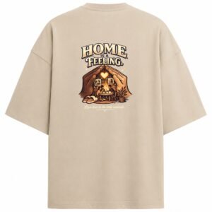 Filliaxmius Home Is a Feeling Oversized T-Shirt - Beige