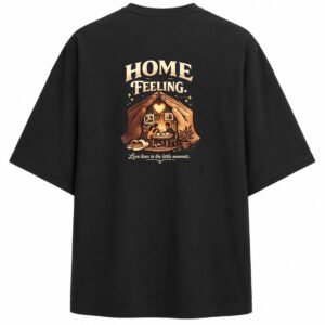 Filliaxmius Home Is a Feeling Oversized T-Shirt - Black