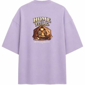 Filliaxmius Home Is a Feeling Oversized T-Shirt - Lavender