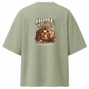 Filliaxmius Home Is a Feeling Oversized T-Shirt - Sage Green