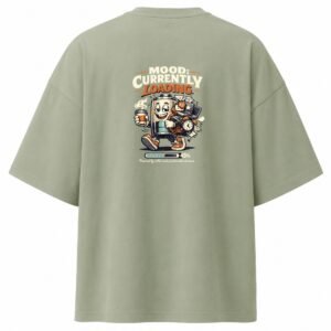 Filliaxmius Mood: Currently Loading Oversized T-Shirt - Sage Green