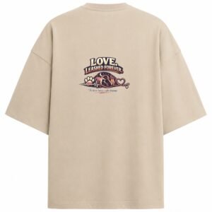 D091_Beige_Back_ChatGPT_Image_Aug_16__2026__10_14_48_AM__6_-2 Filliaxmius Love. Leashed Forever. Oversized T-Shirt - Beige