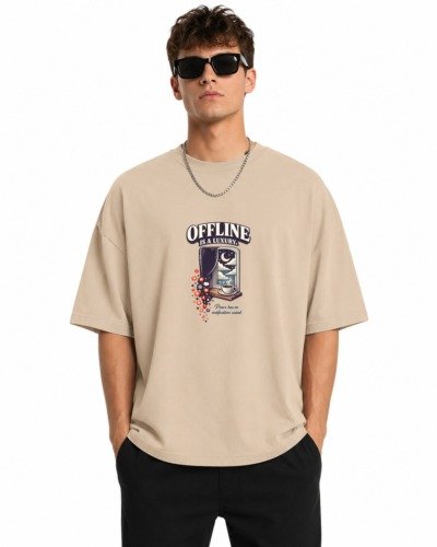 D092_Beige_Front_ChatGPT_Image_Aug_1__2026__09_40_06_AM__9_-4 Filliaxmius Offline Is a Luxury Front Print Oversized T-Shirt - Beige