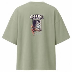 Filliaxmius Offline Is a Luxury Oversized T-Shirt - Sage Green