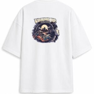 Filliaxmius Volume Up. World Down. Oversized T-Shirt - White