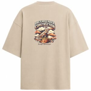 Filliaxmius Dreams Under Construction Oversized T-Shirt - Beige