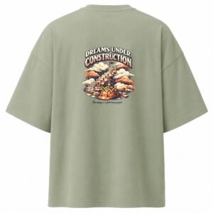 Filliaxmius Dreams Under Construction Oversized T-Shirt - Sage Green